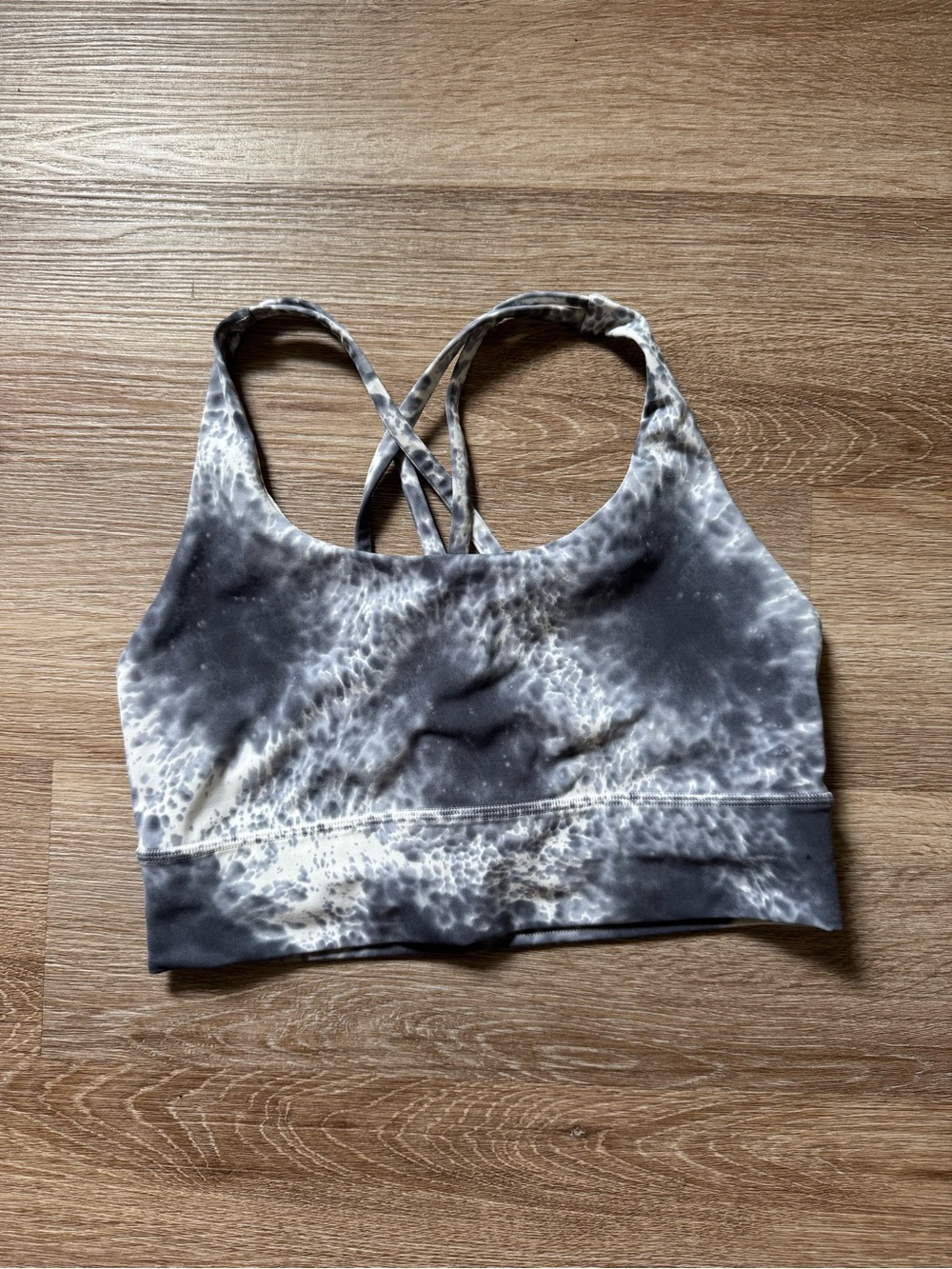 Lululemon Gray Tie-Dye Crisscross Back Sports Bra Size 8